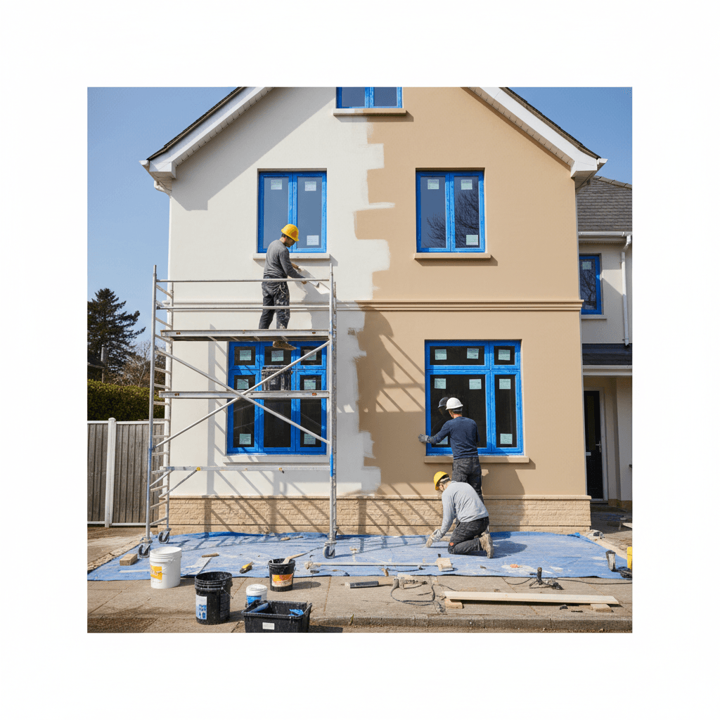 Rénovation de façade professionnelle d'une maison individuelle