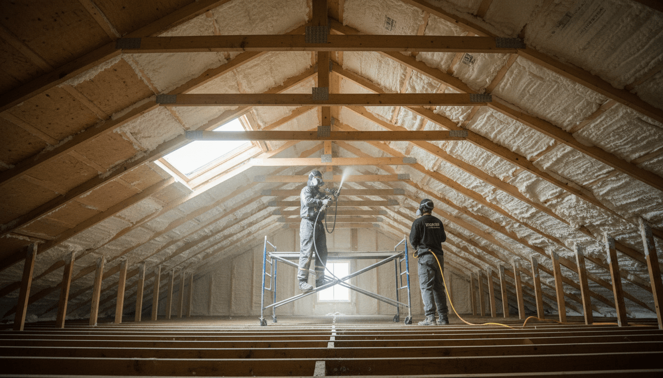 Expert en isolation combles inspectant les travaux de rénovation thermique