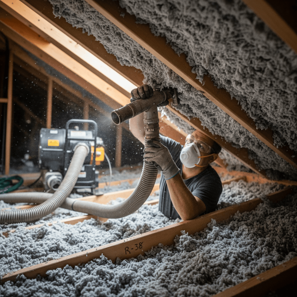 Installation professionnelle d'isolation de combles