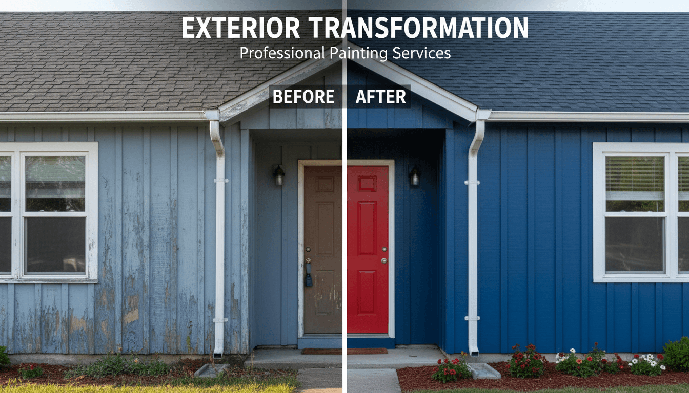 Avant et après rénovation de façade résidentielle